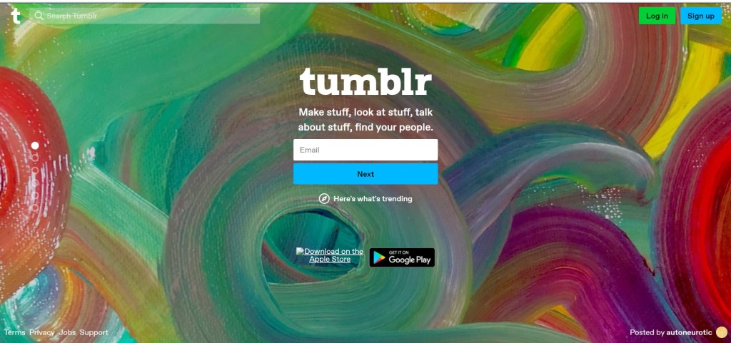 Tumblr blogging platform