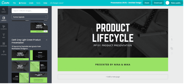 Powerpoint alternative-canva interface