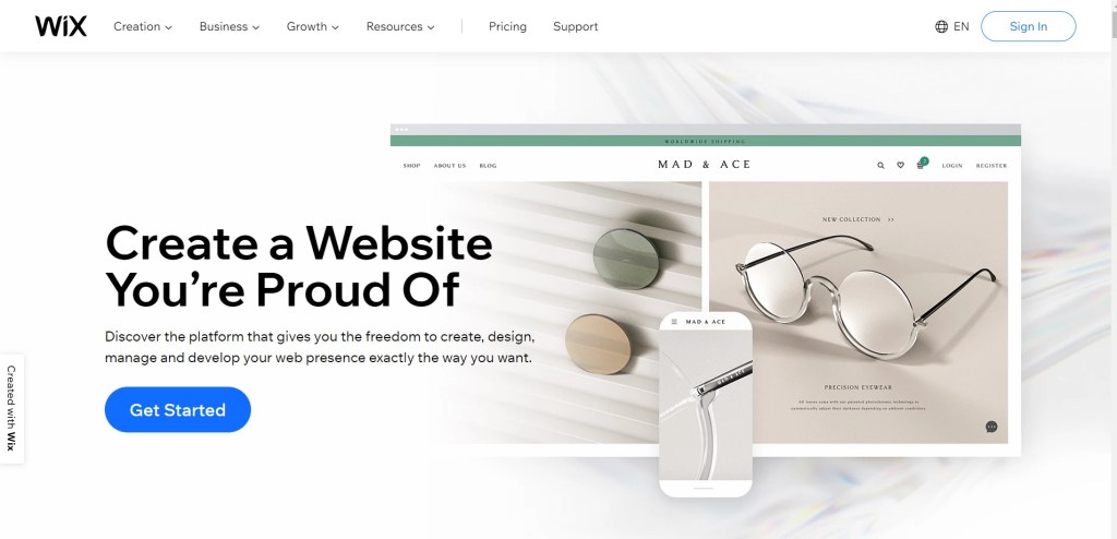 Wix Blogging Platform Website