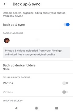 Back up Google photos