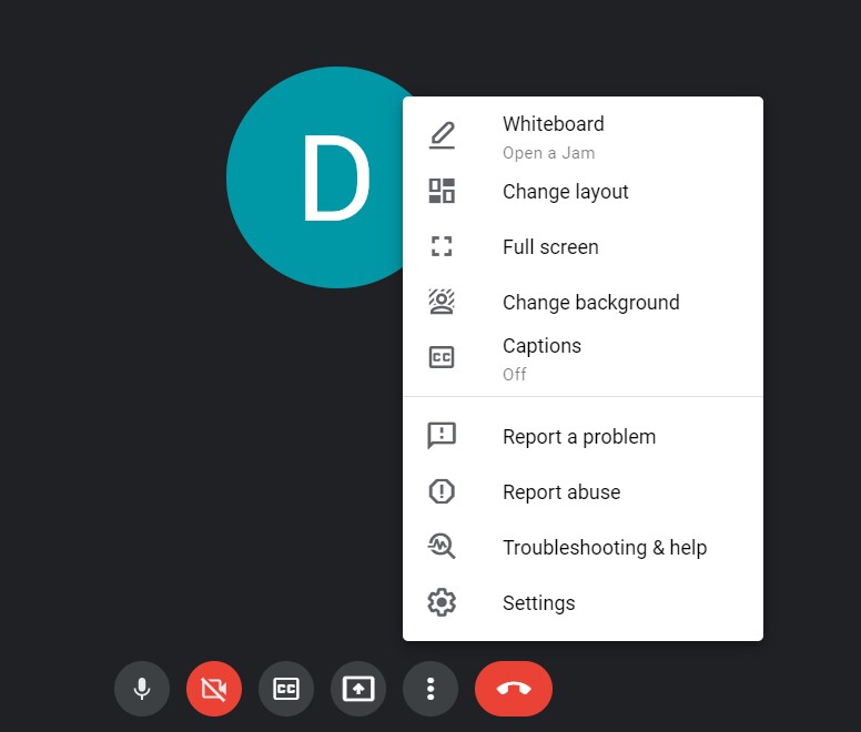 Changing background in Google Meet during video call on PC