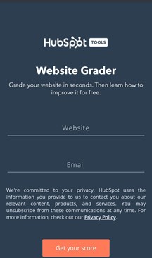 website health check- HubSpot grader